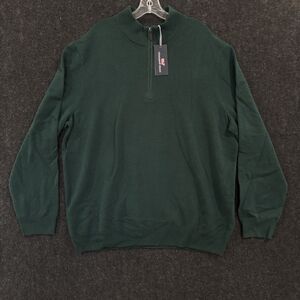 Vineyard Vines Sweater Mens XXL Charleston Green Boathouse Quarter Zip Wool NWT
